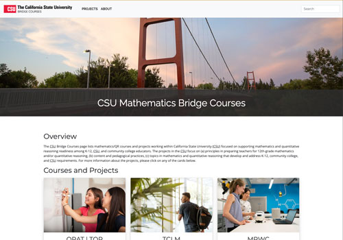 Screenshot of CSU Mathematics Bridge Courses website