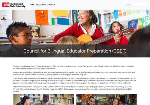 Screenshot of CBEP website