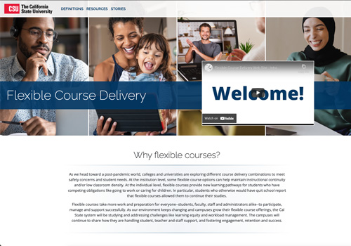 Screenshot of Flexible Courses website