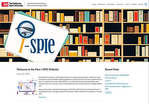 Screenshot of I-SPIE website