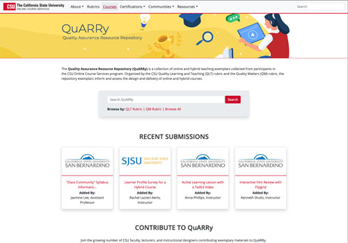 Screenshot of QuARRy website