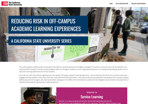 Screenshot of Risk Management Series website