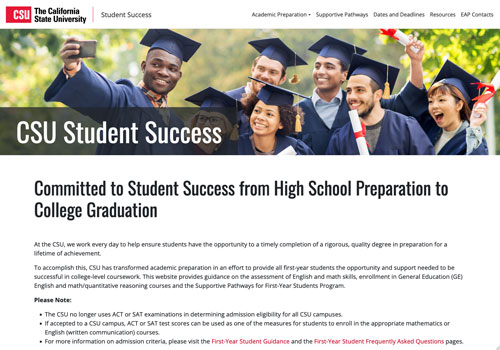 CSU Student Success website screenshot