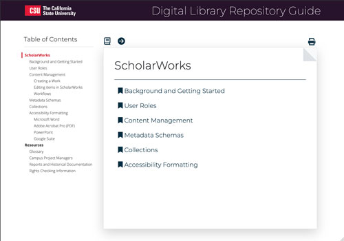 Screenshot of repository guide website
